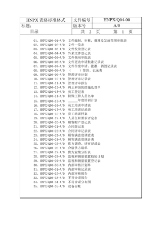 iso9001实用全套表格