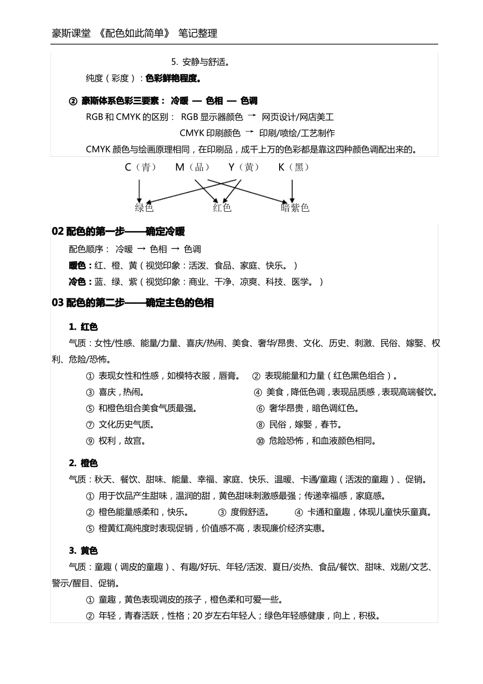 K先生豪斯课堂配色如此简单笔记整理_第2页