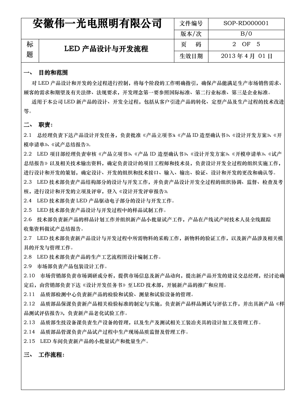 LED产品设计与开发流程图_第2页