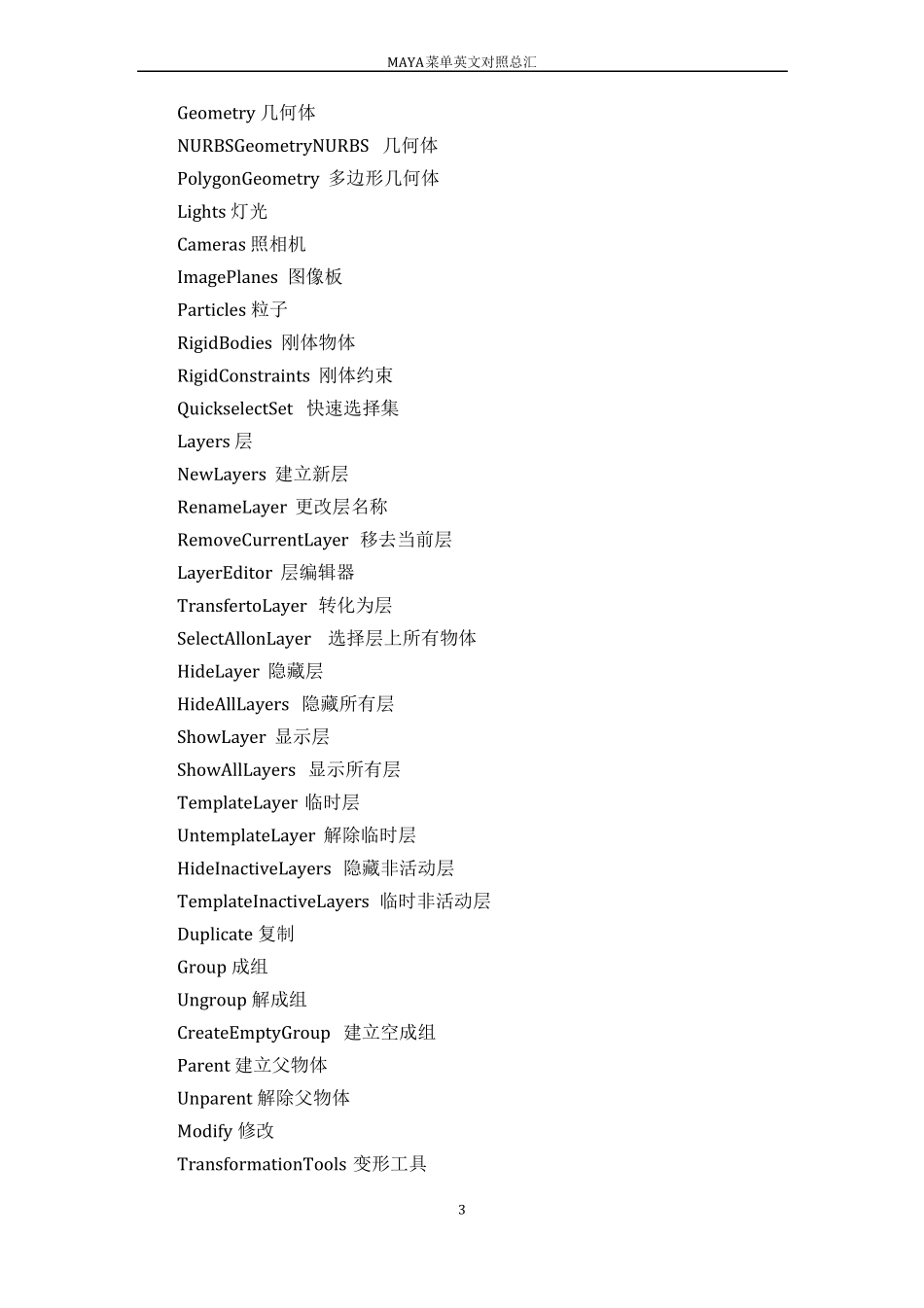 MAYA菜单中英文对照总汇_第3页