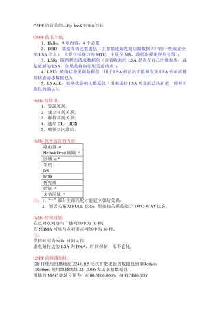 OSPF_协议总结最终版