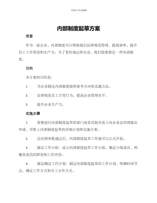 内部制度起草方案