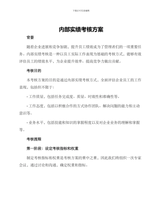 内部实绩考核方案