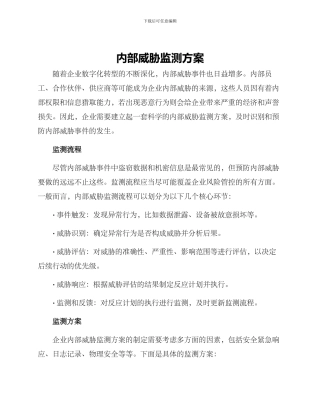 内部威胁监测方案