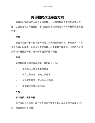 内部格局改造布置方案
