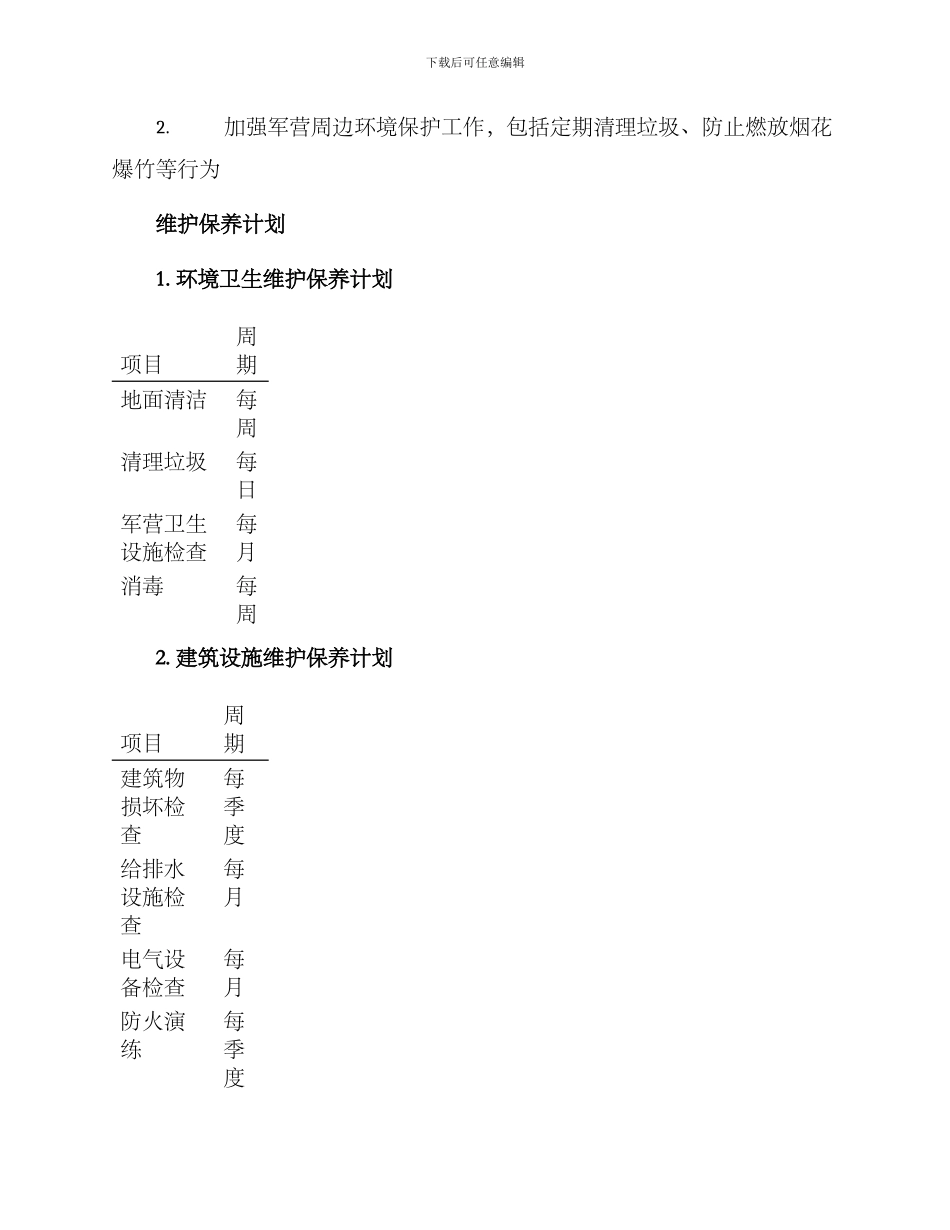 军营维护保养方案_第2页