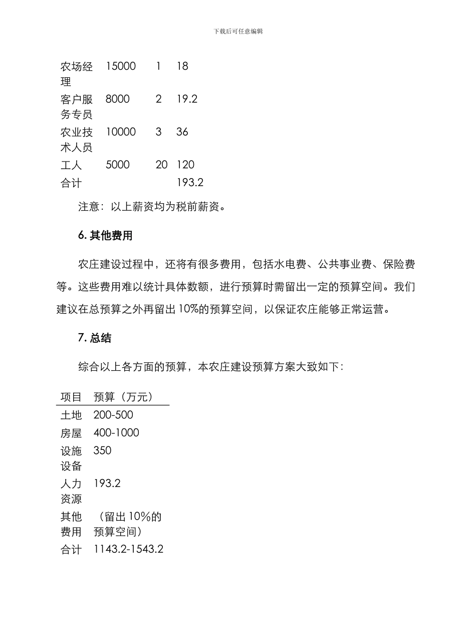 农庄建设预算方案_第3页