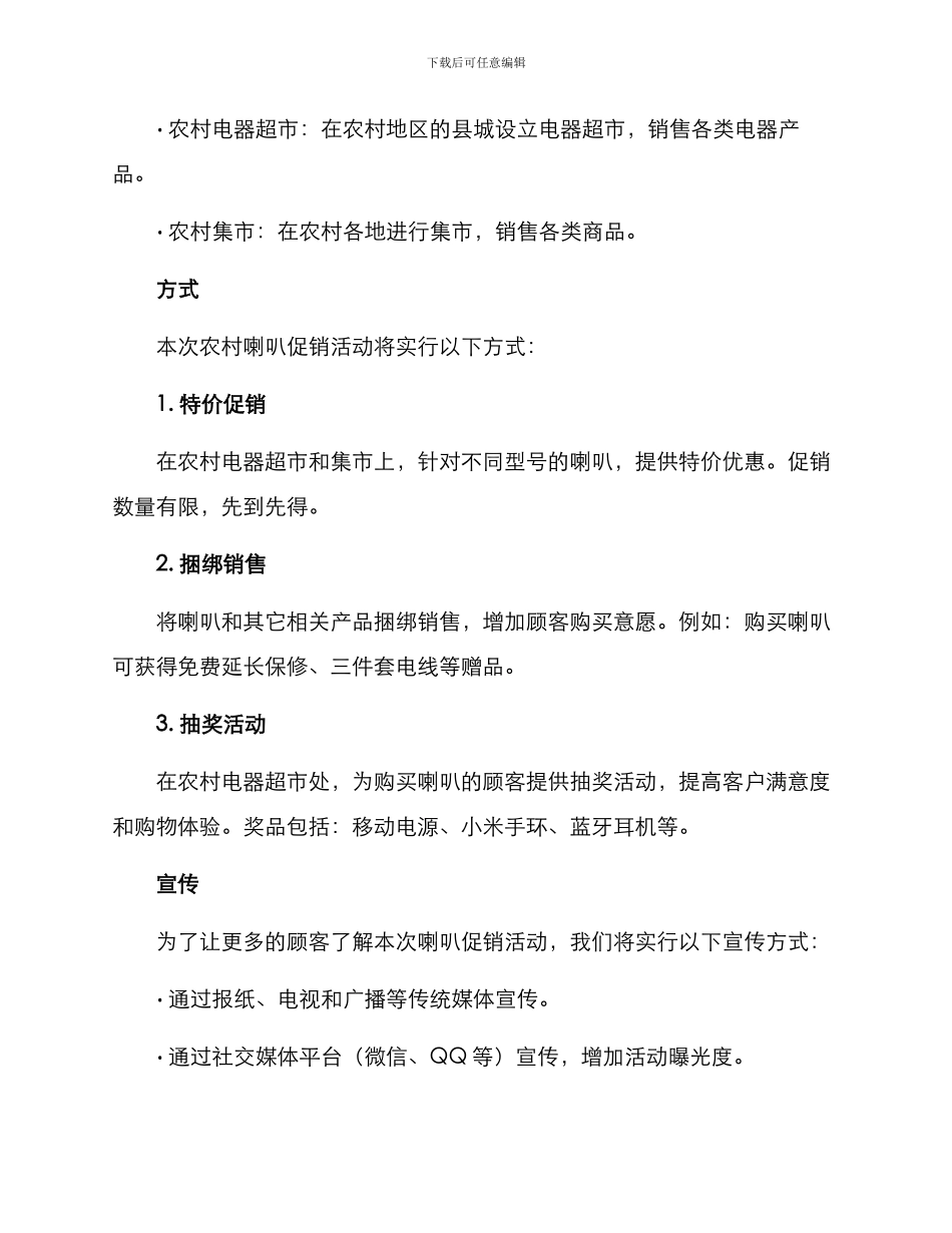 农村喇叭促销方案_第2页