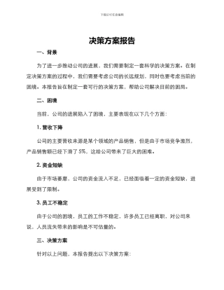 决策方案报告