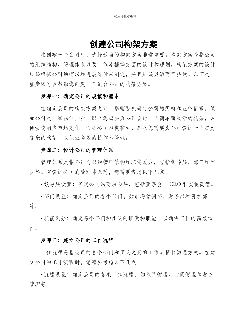 创建公司构架方案_第1页