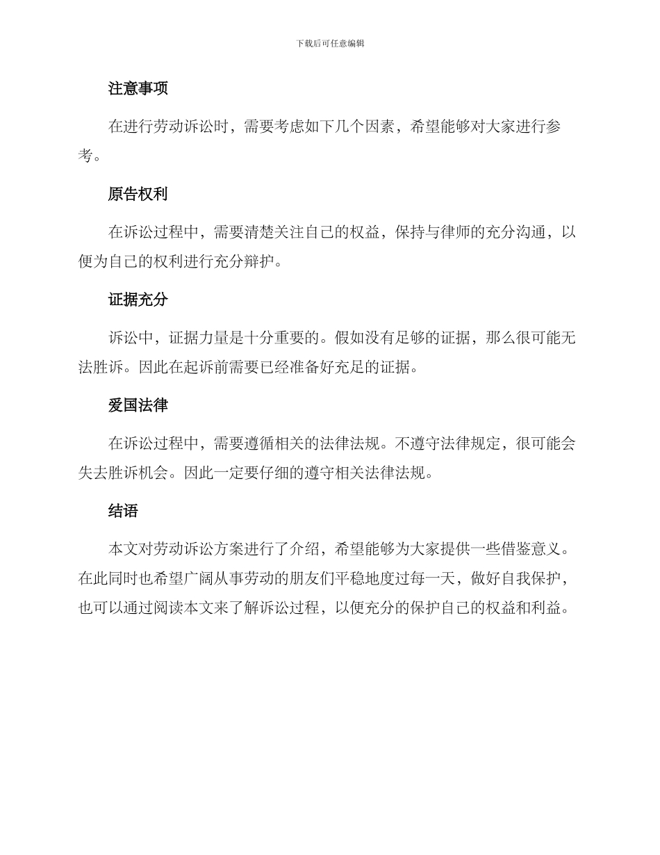 劳动诉讼方案简单_第2页