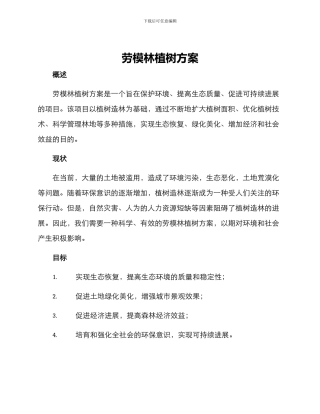 劳模林植树方案