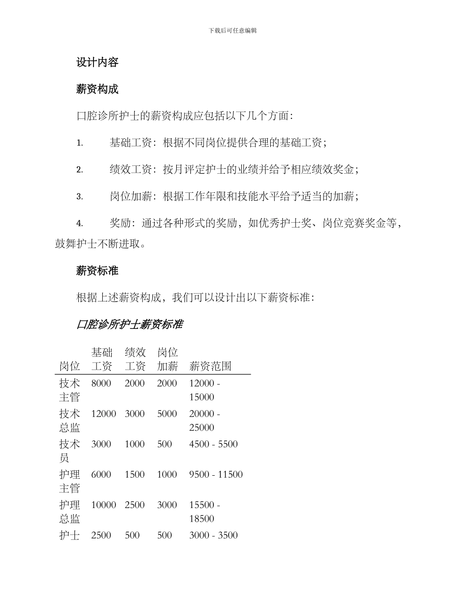 口腔诊所护士薪酬方案_第2页
