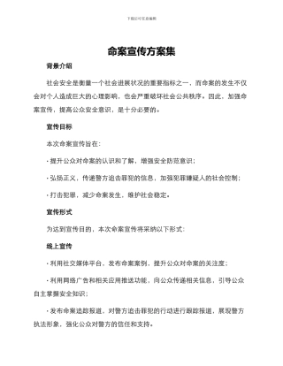 命案宣传方案集