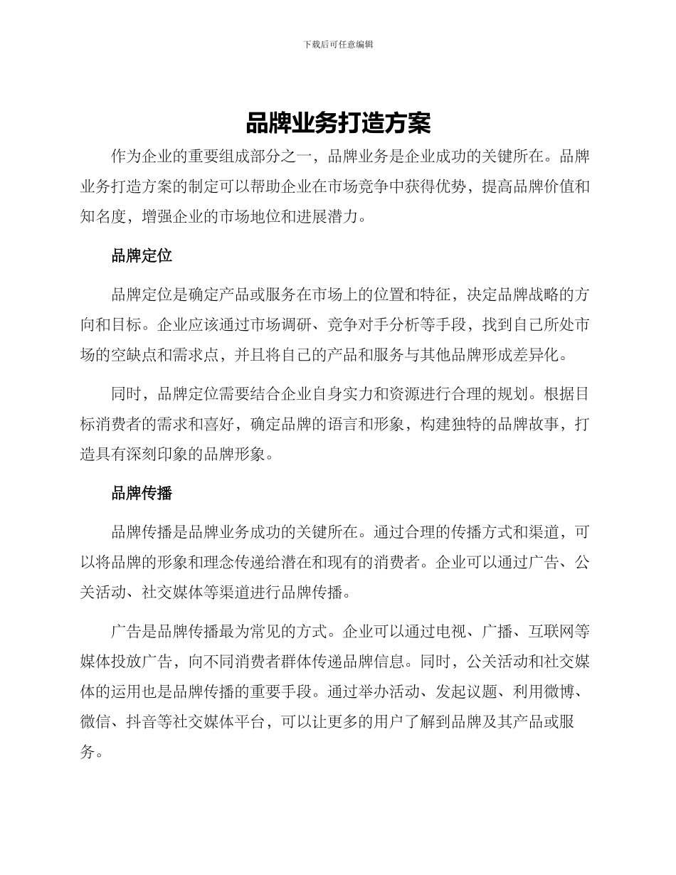 品牌业务打造方案_第1页