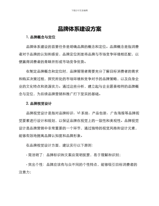 品牌体系建设方案