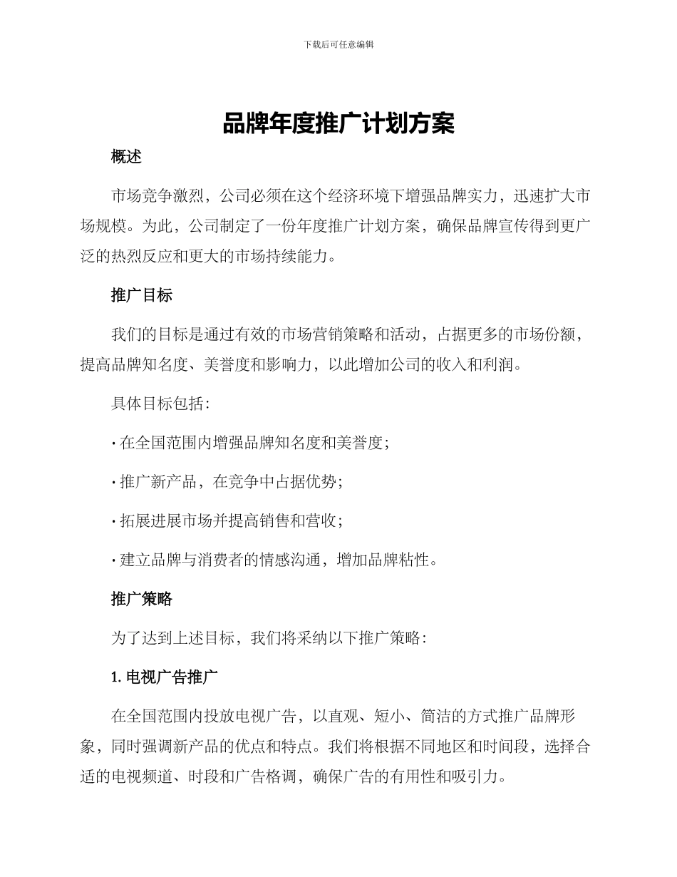 品牌年度推广计划方案_第1页