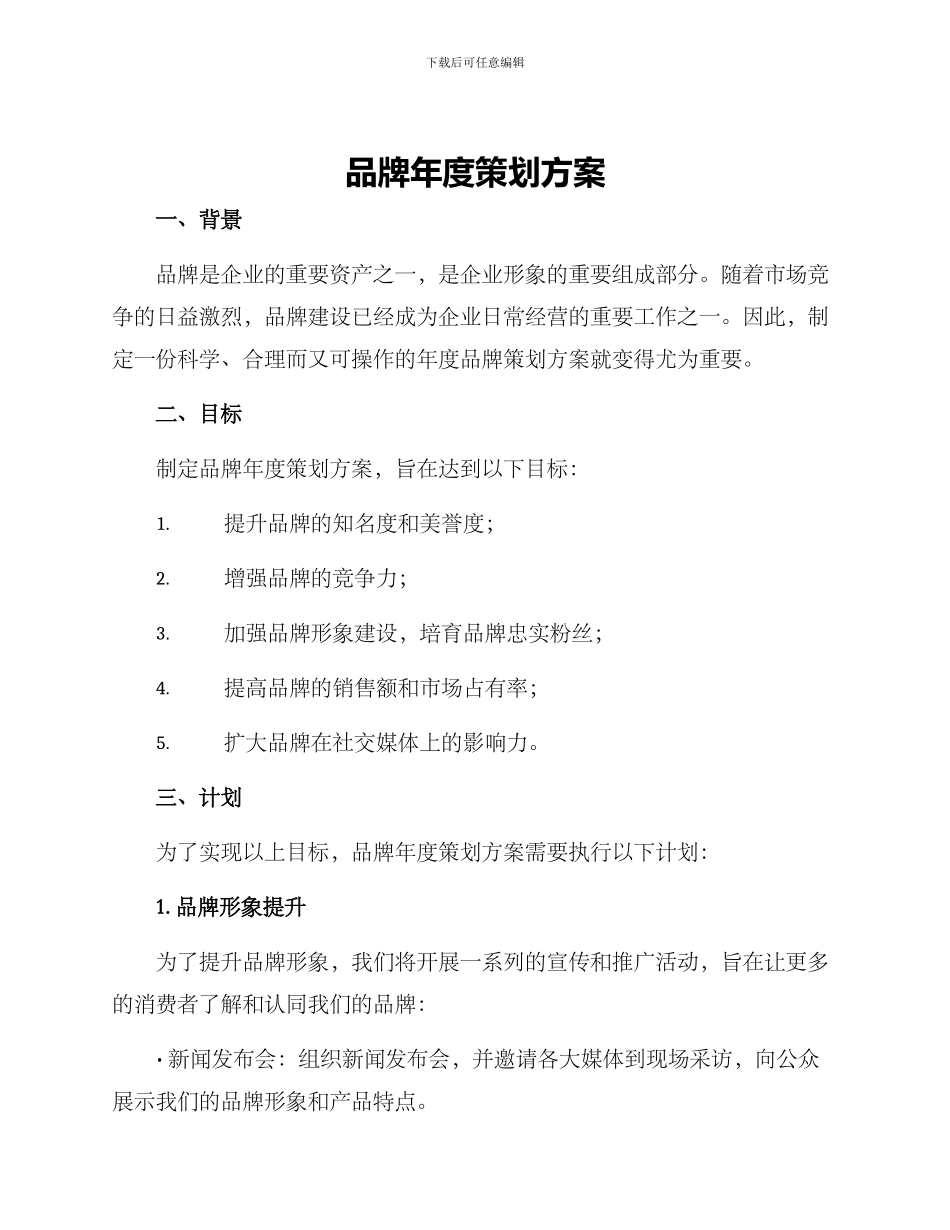 品牌年度策划方案_第1页