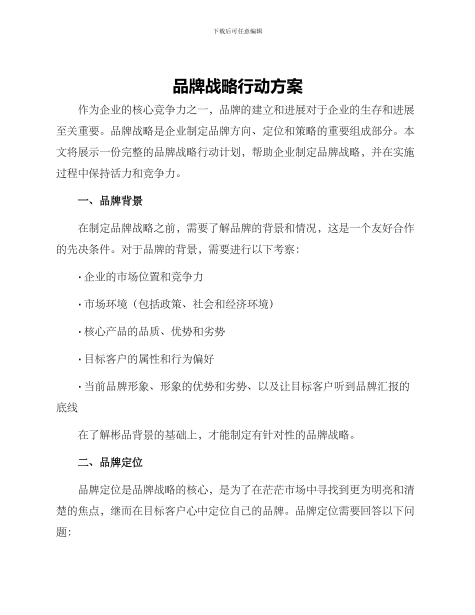 品牌战略行动方案_第1页