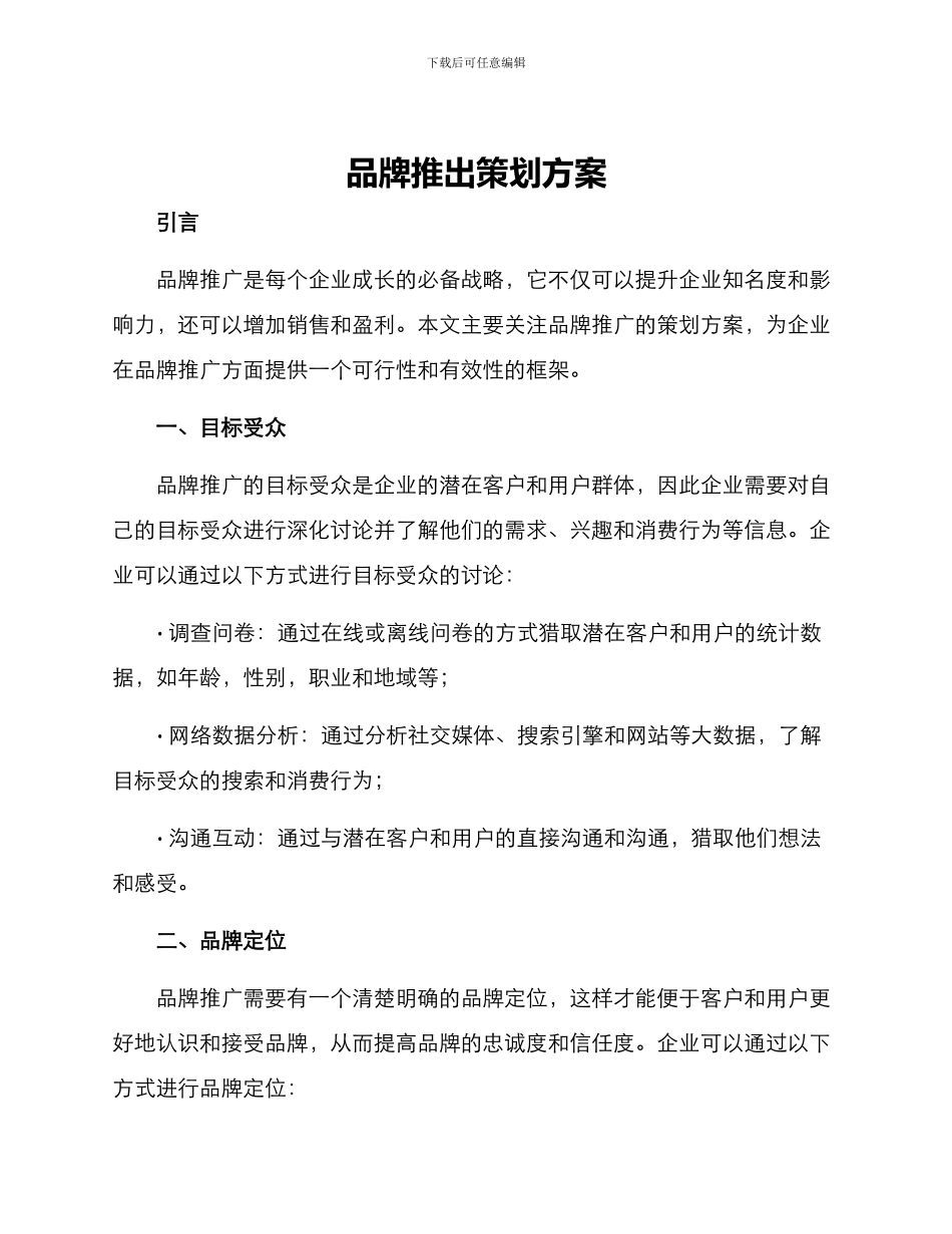 品牌推出策划方案_第1页