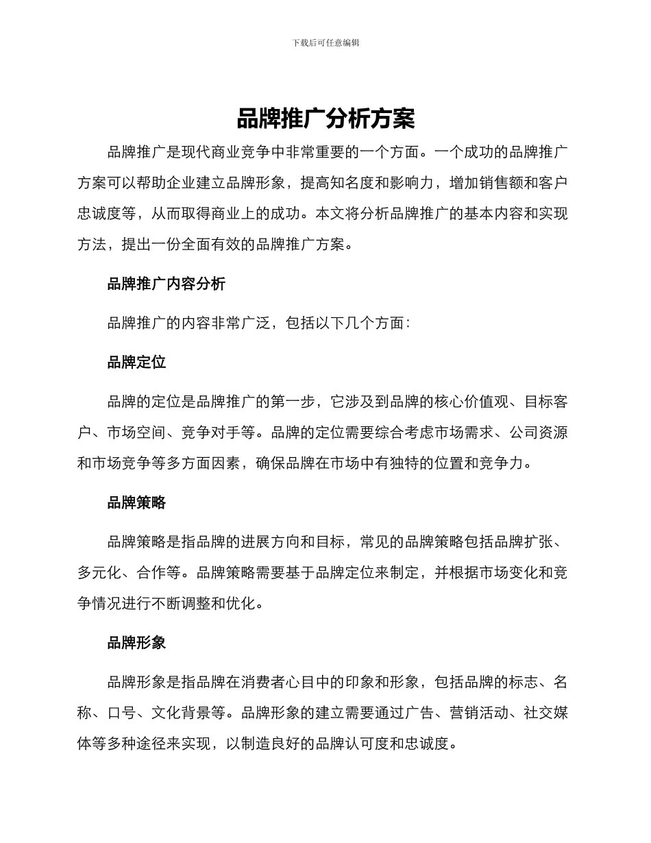 品牌推广分析方案_第1页