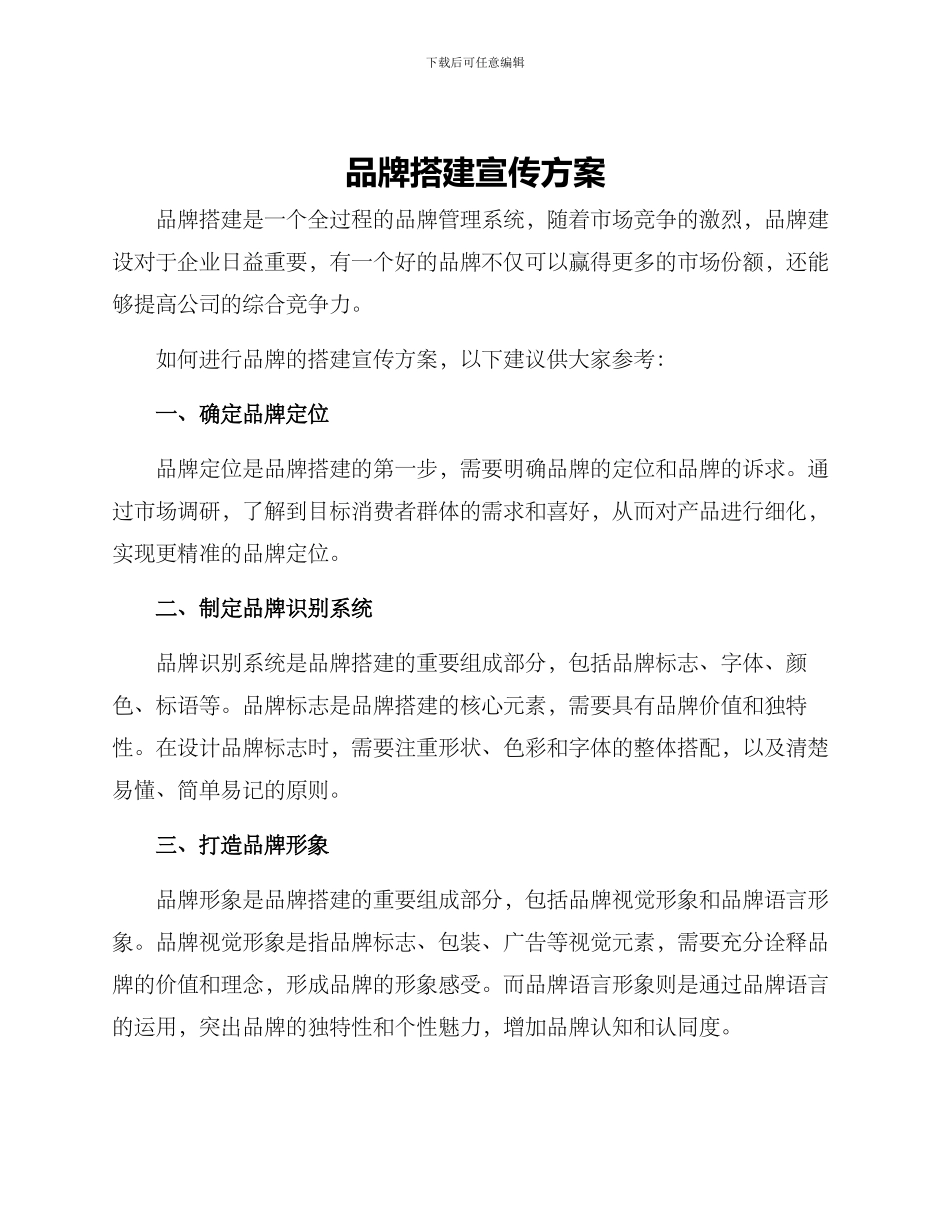 品牌搭建宣传方案_第1页