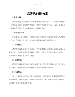 品牌甲方设计方案