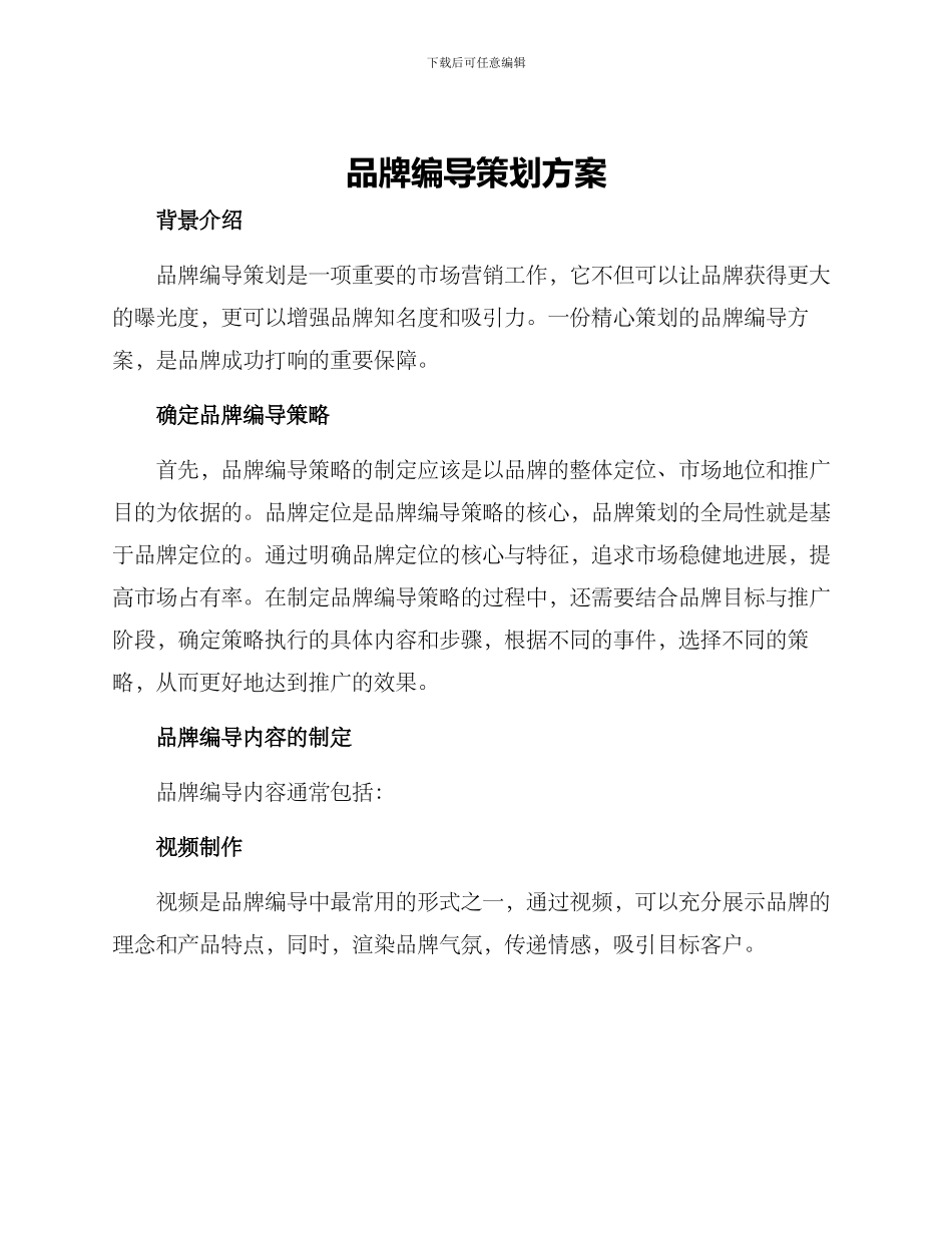 品牌编导策划方案_第1页