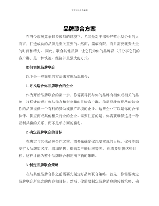 品牌联合方案