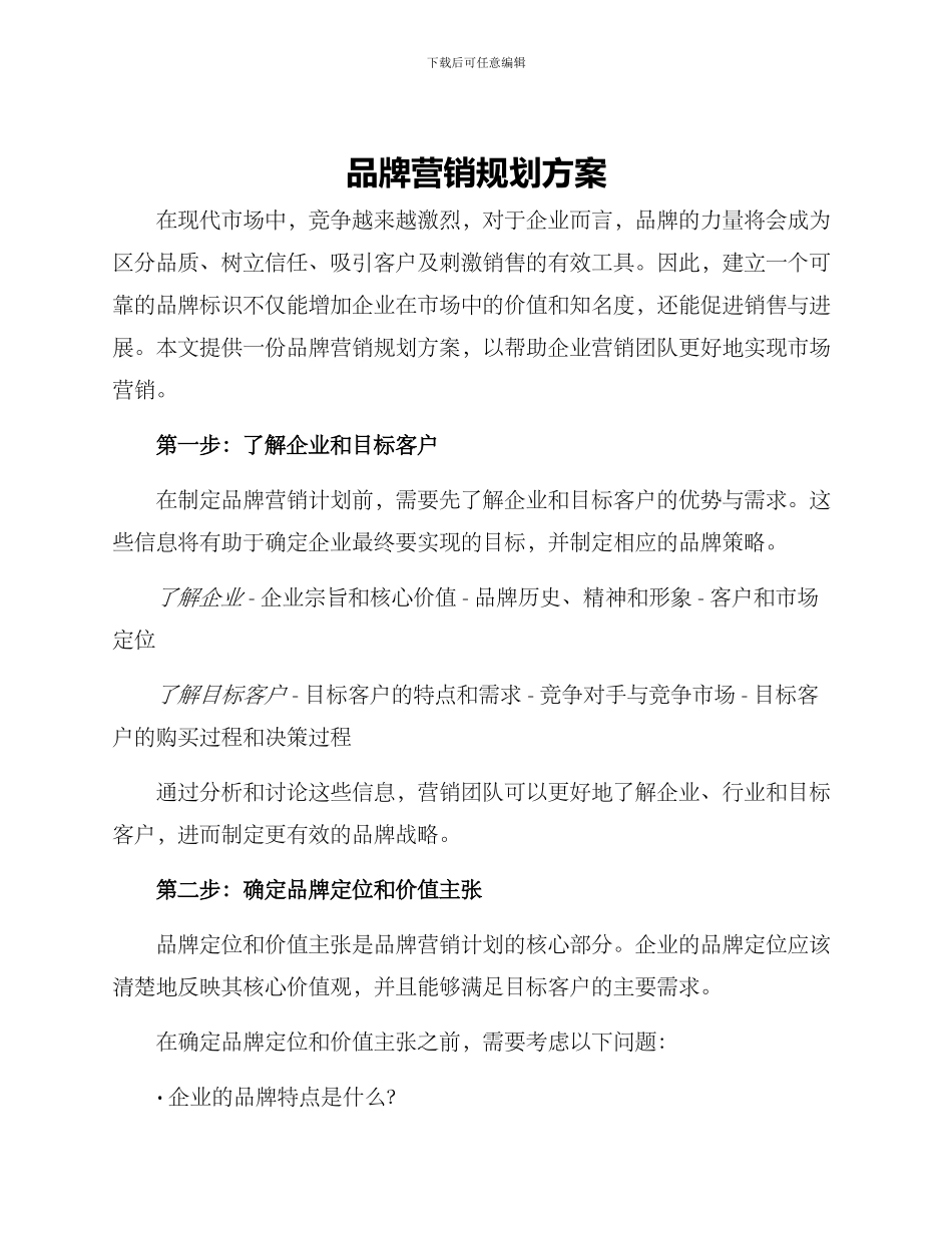 品牌营销规划方案_第1页