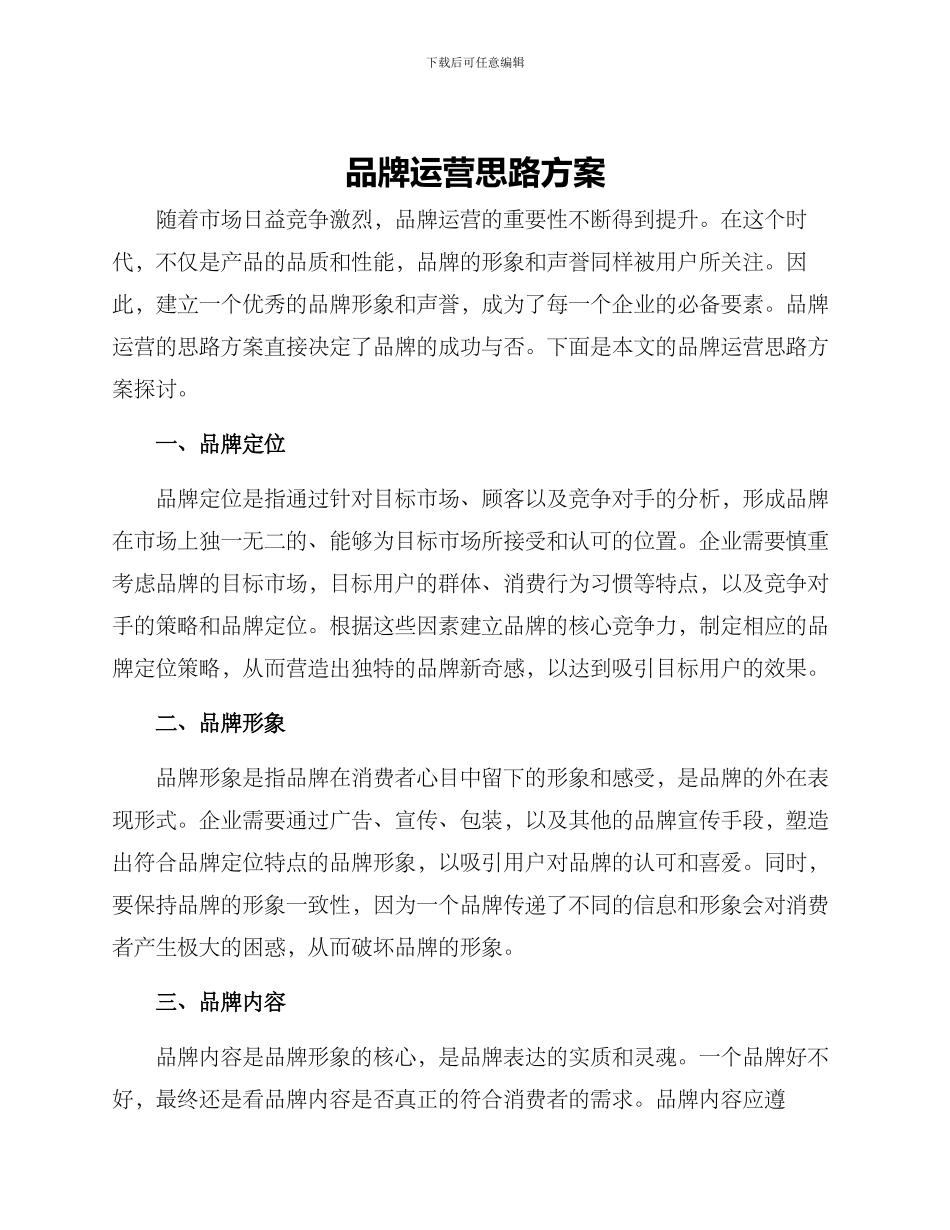 品牌运营思路方案_第1页