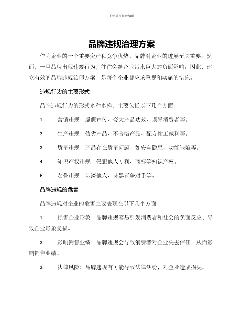 品牌违规治理方案_第1页