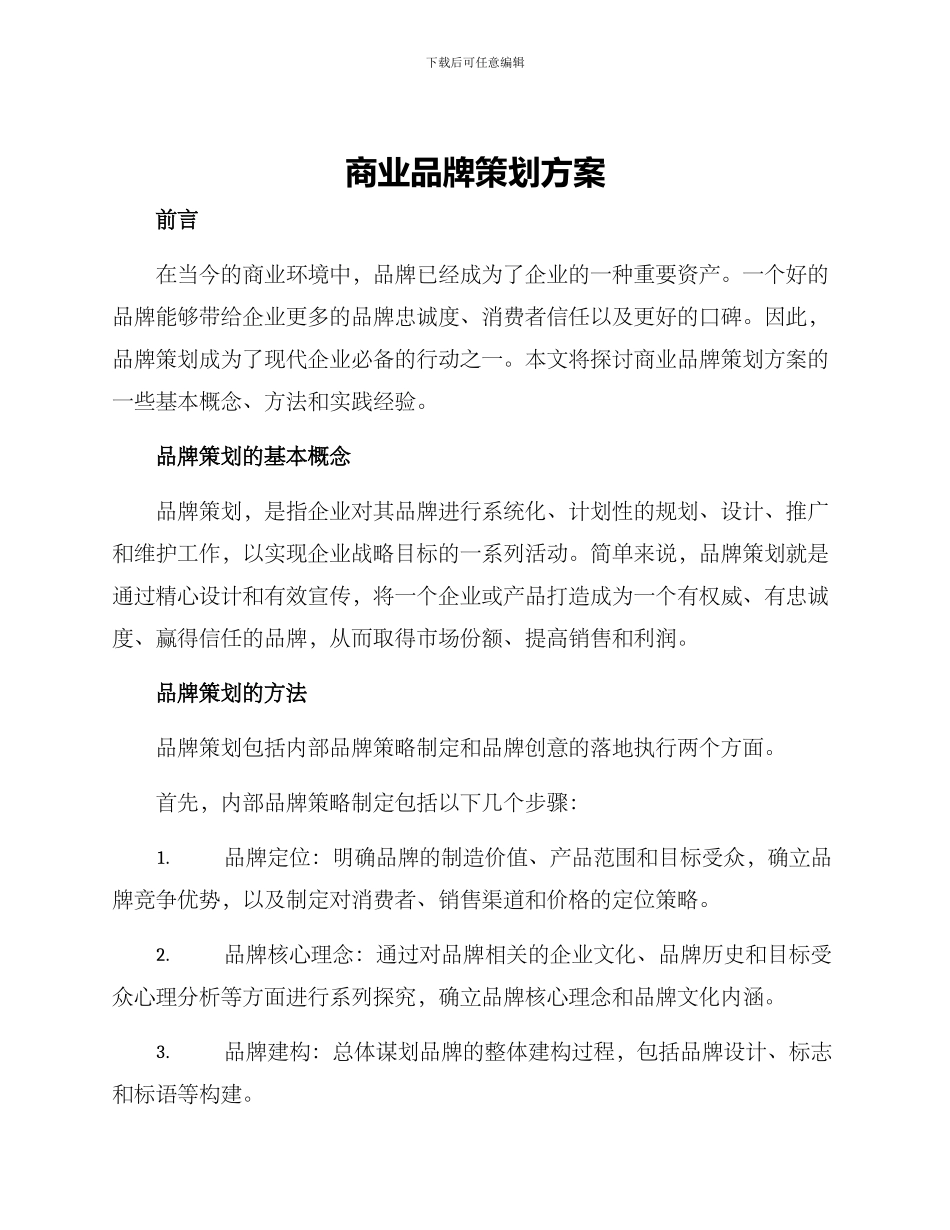 商业品牌策划方案_第1页