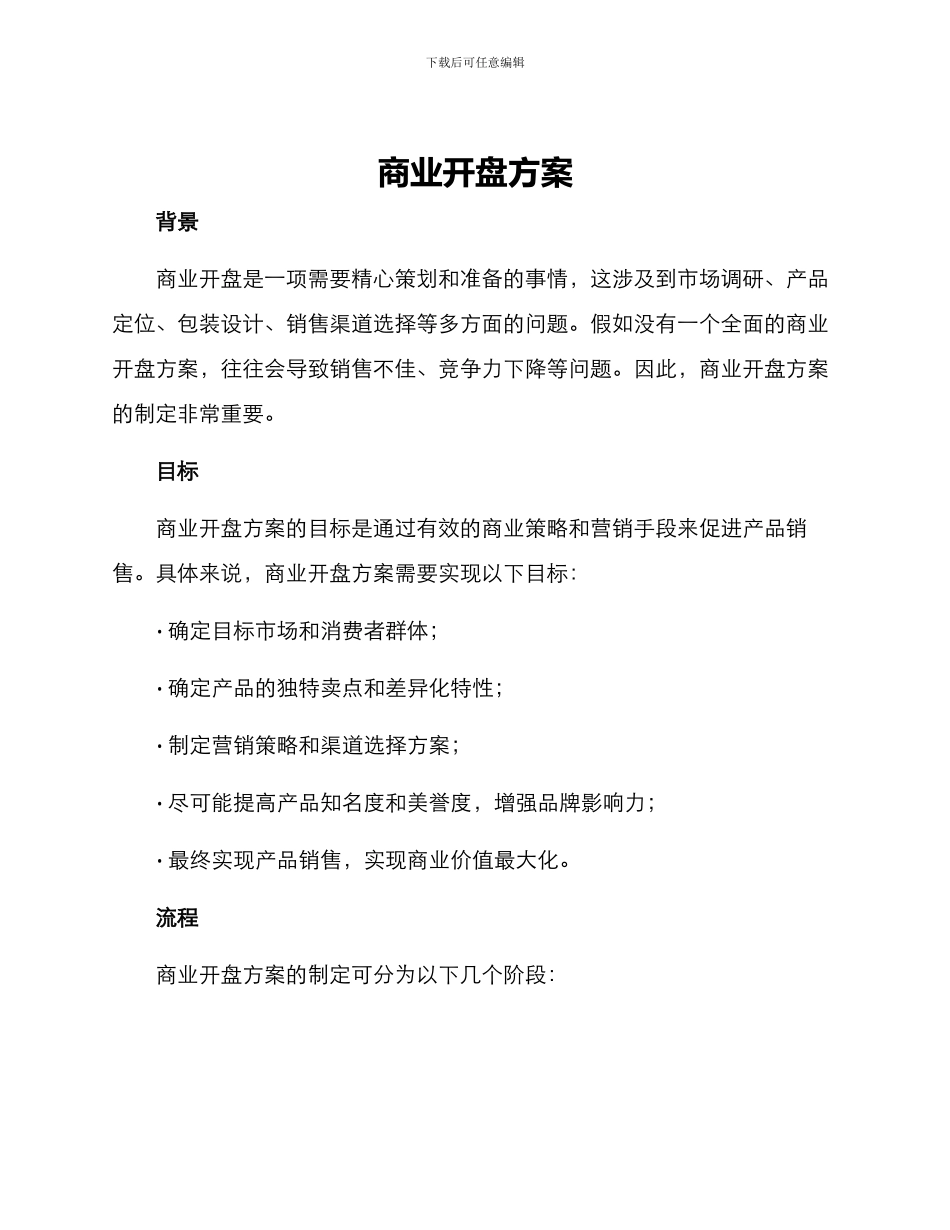 商业开盘方案_第1页