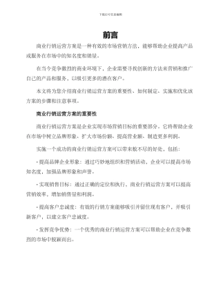 商业行销运营方案