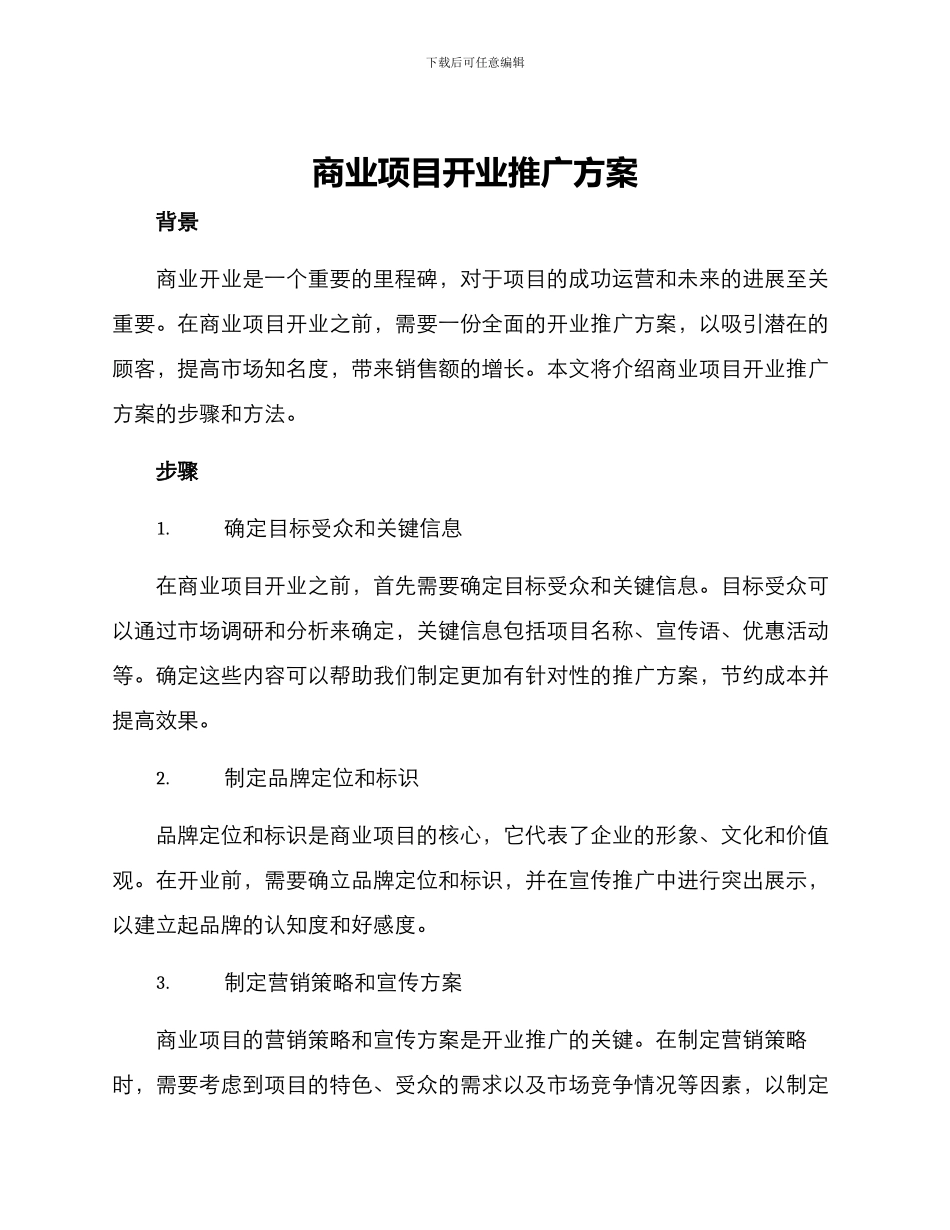 商业项目开业推广方案_第1页