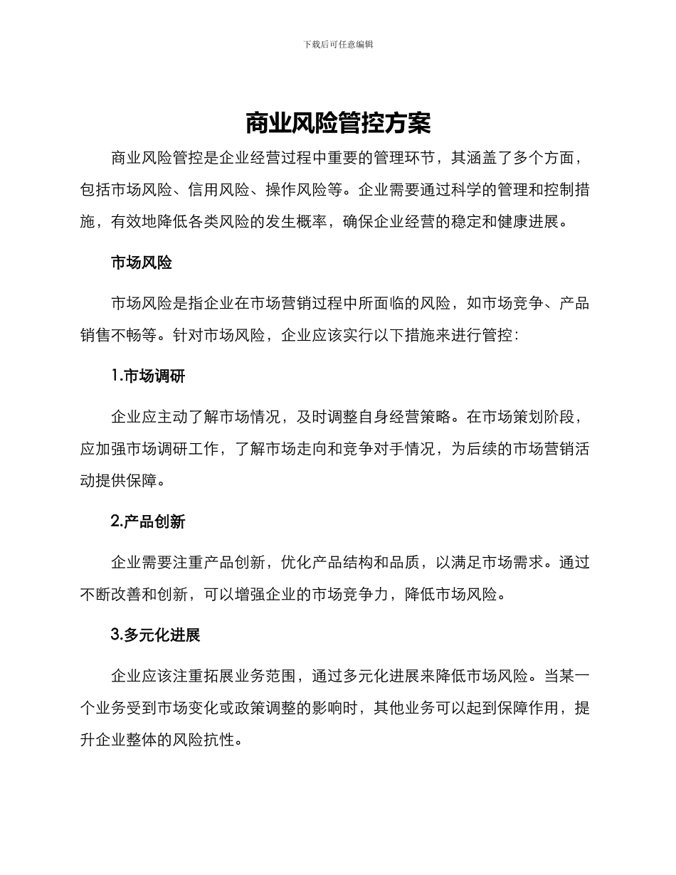 商业风险管控方案_第1页