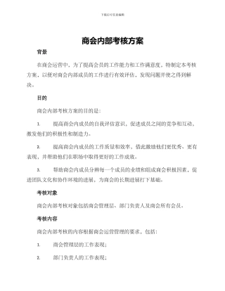 商会内部考核方案