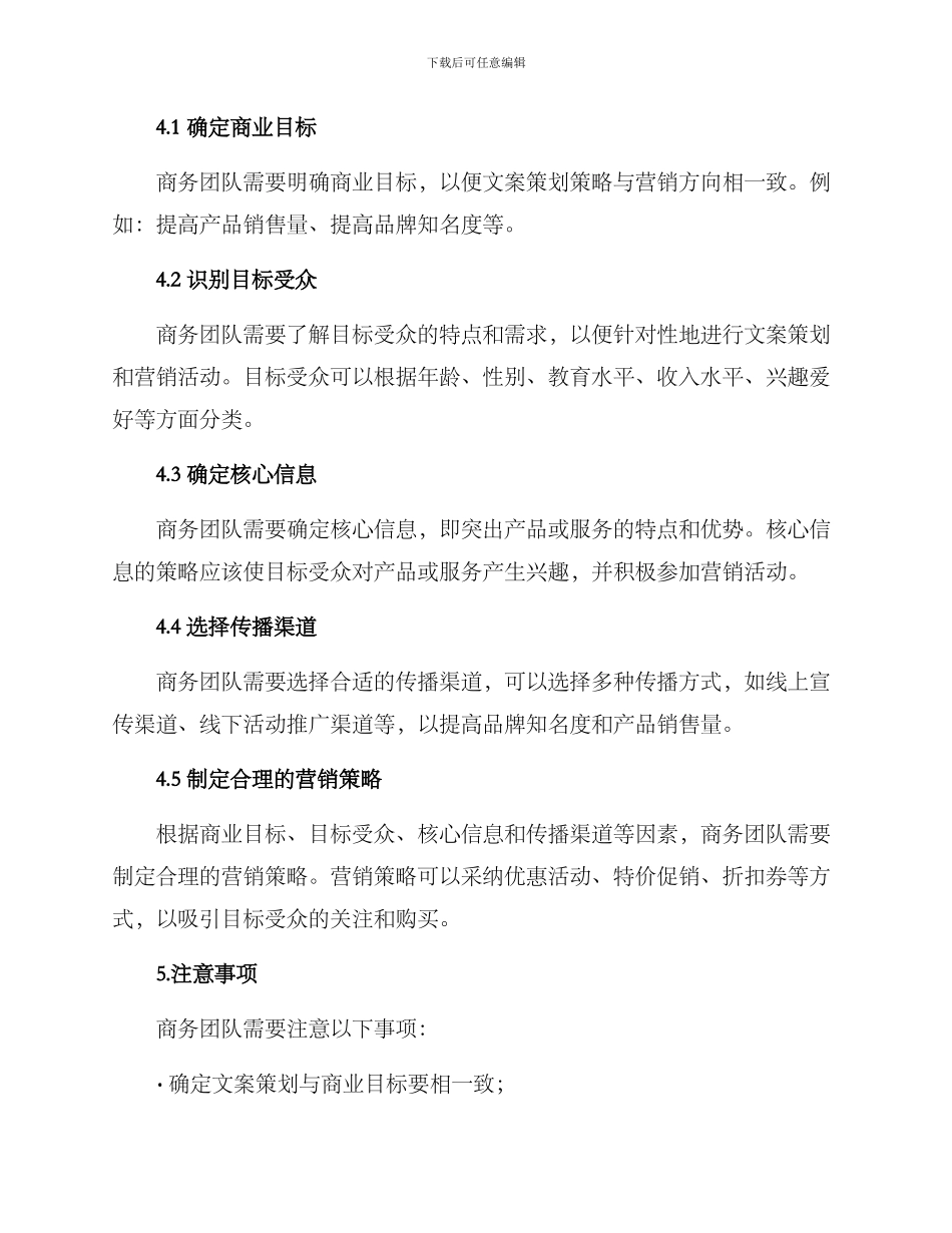 商务团队文案策划方案_第2页