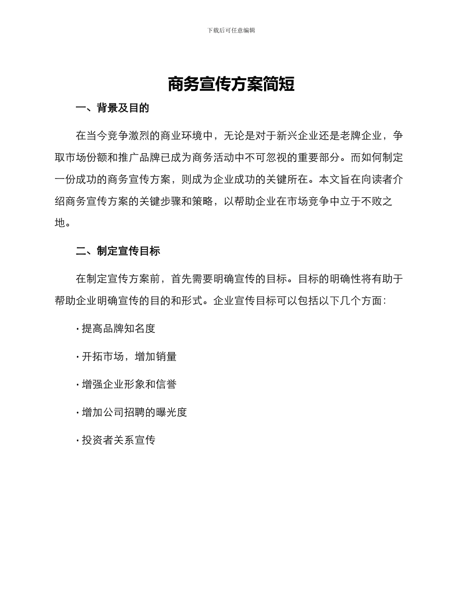 商务宣传方案简短_第1页