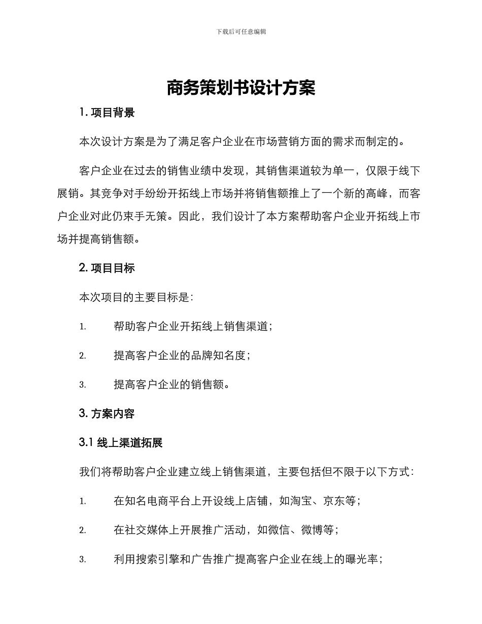 商务策划书设计方案_第1页