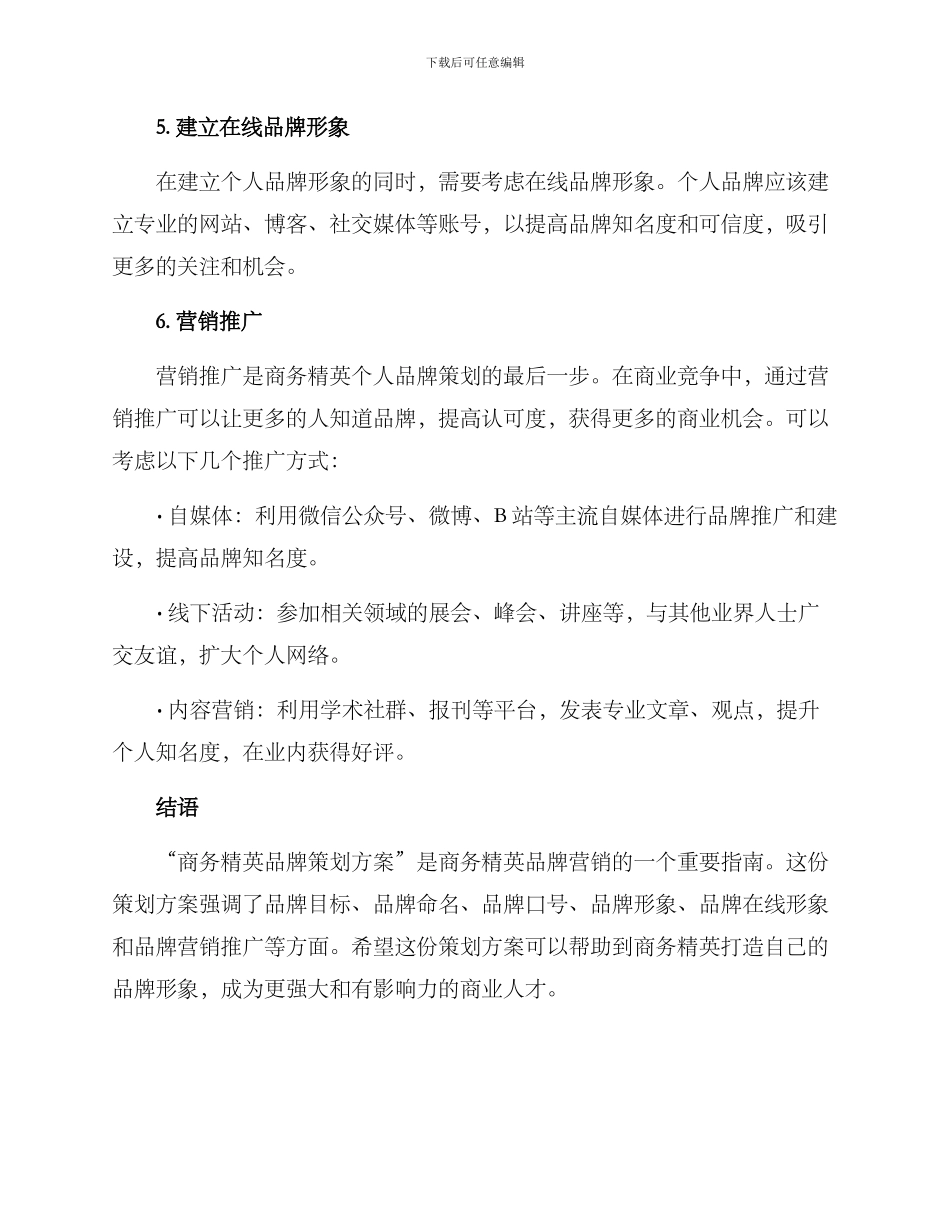 商务精英品牌策划方案_第3页