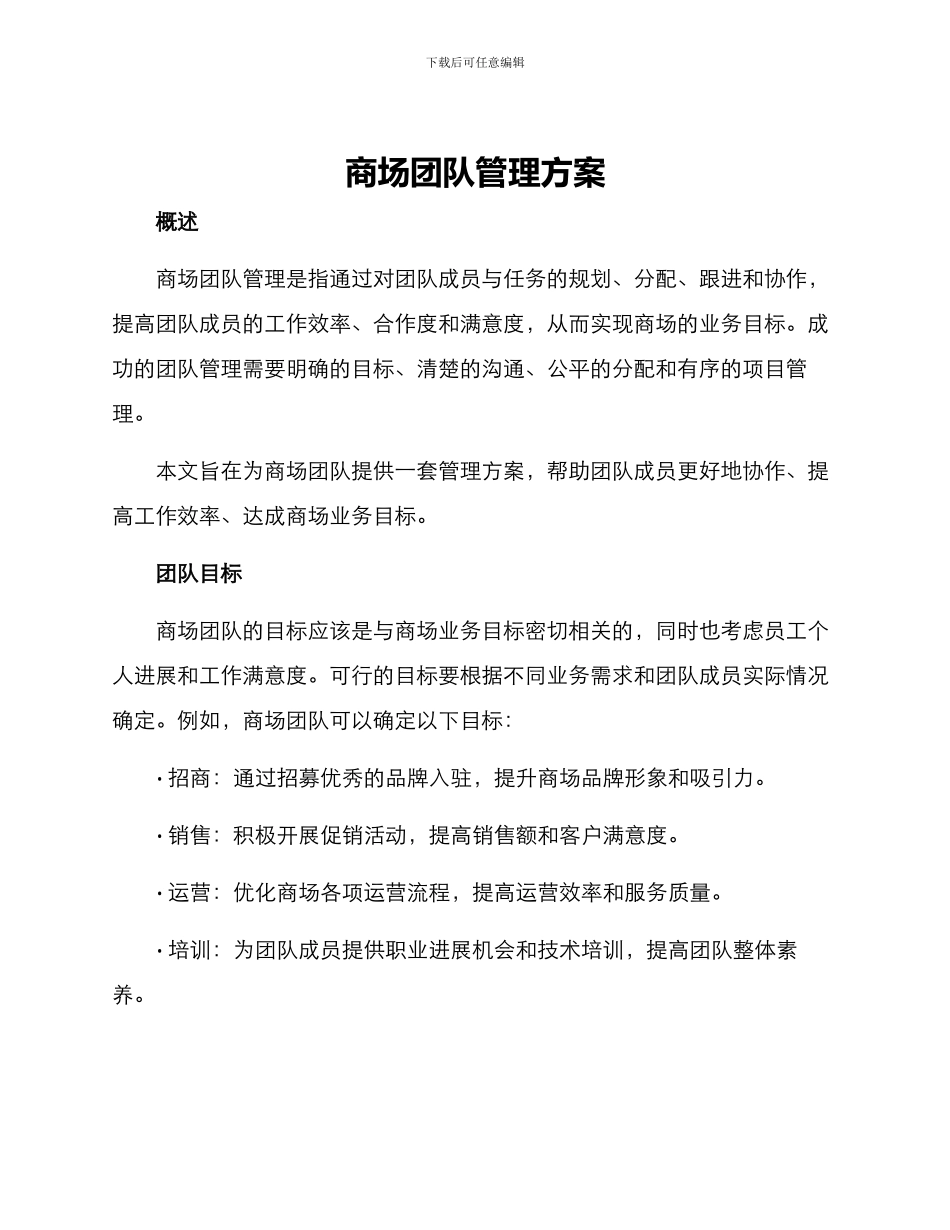 商场团队管理方案_第1页