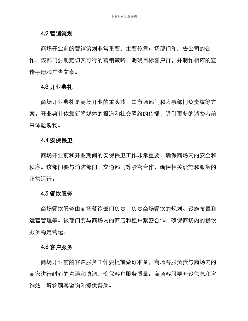 商场开业工作分工方案_第2页