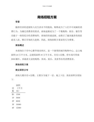 商场招租方案