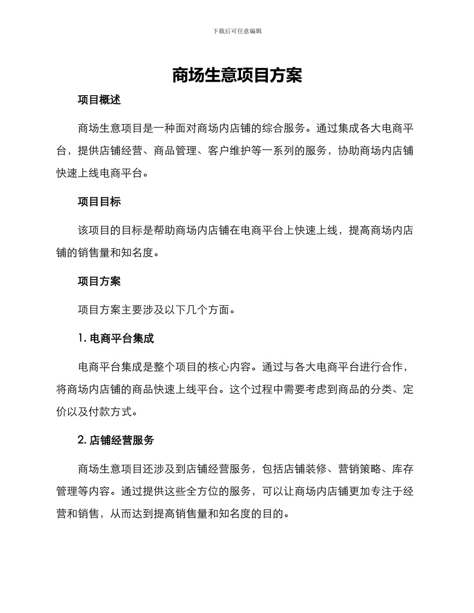 商场生意项目方案_第1页