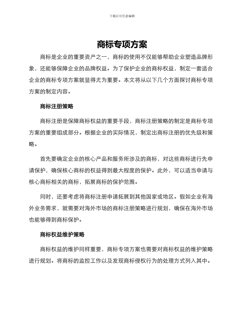 商标专项方案_第1页