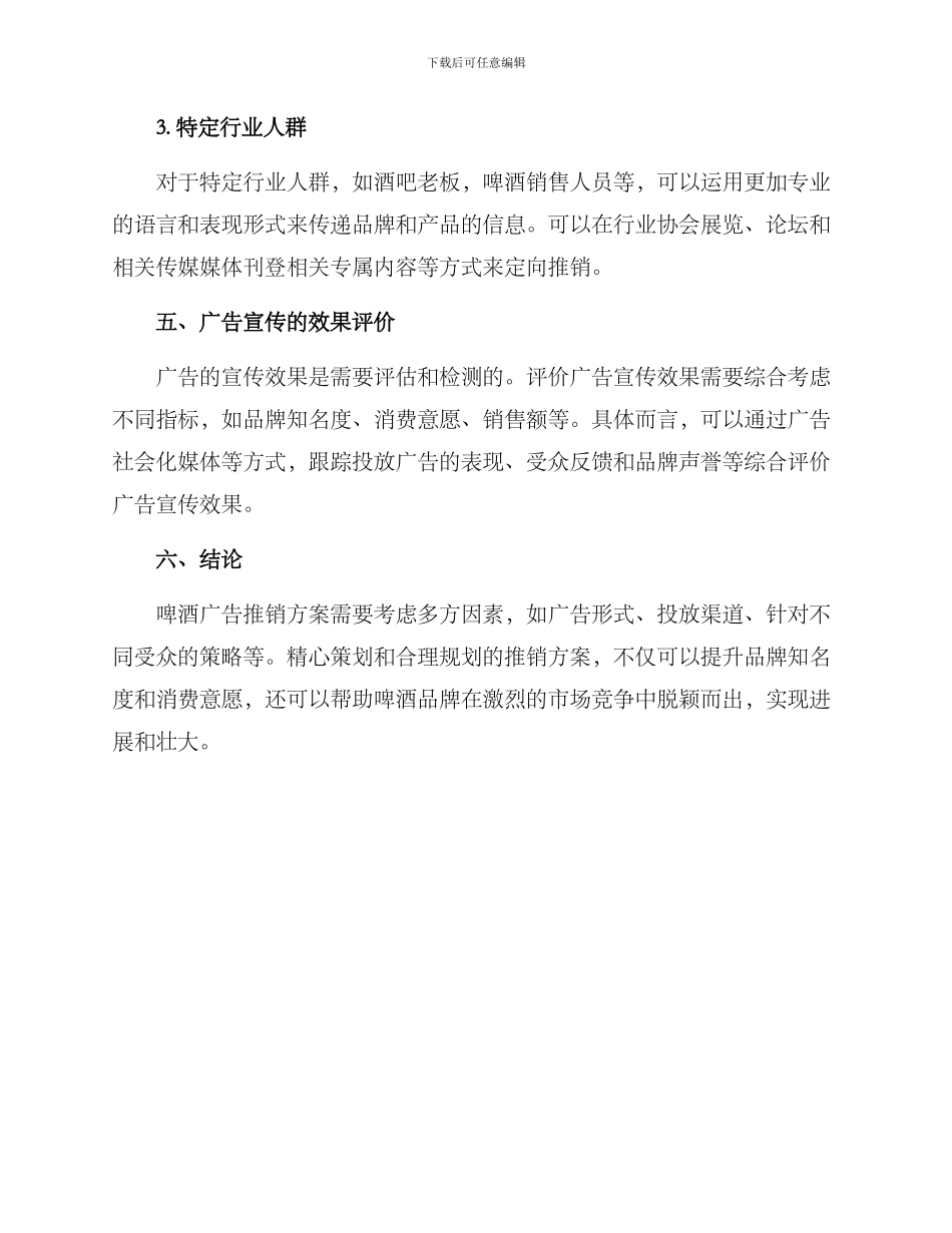 啤酒广告推销方案_第3页