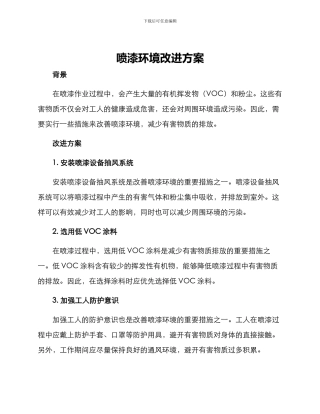 喷漆环境改进方案