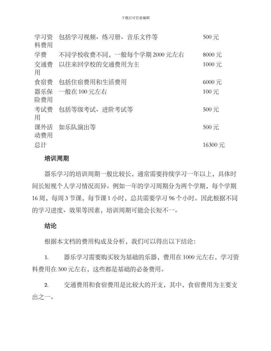 器乐培训预算方案_第2页